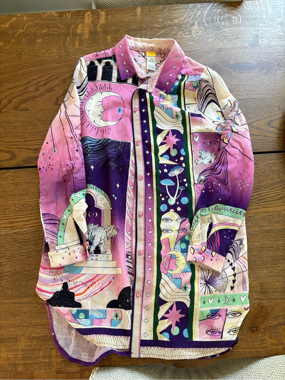 Agua Bendita Pink & Purple Celestial Print cover up